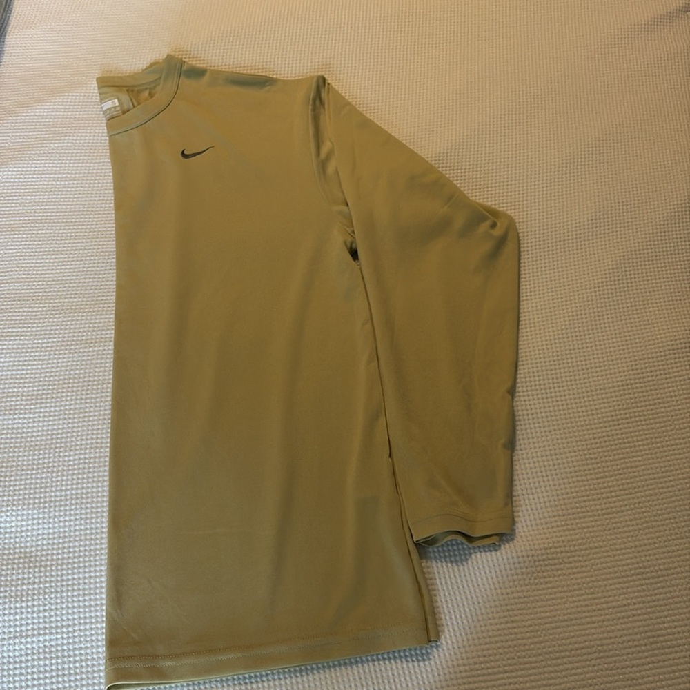 Nike Gold Long-Sleeve Tee with Gray Logo